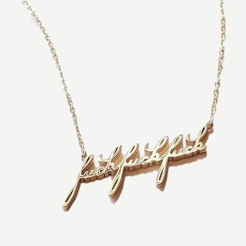 Fuck Fuck Fuck Necklace 14K Gold Plated - Galvanic.co