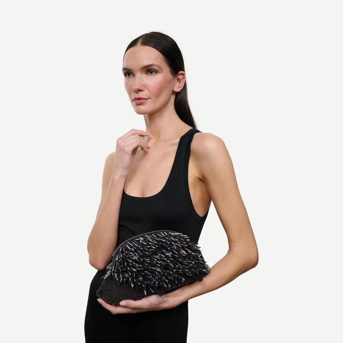 Porcupine Clutch - Black Multi