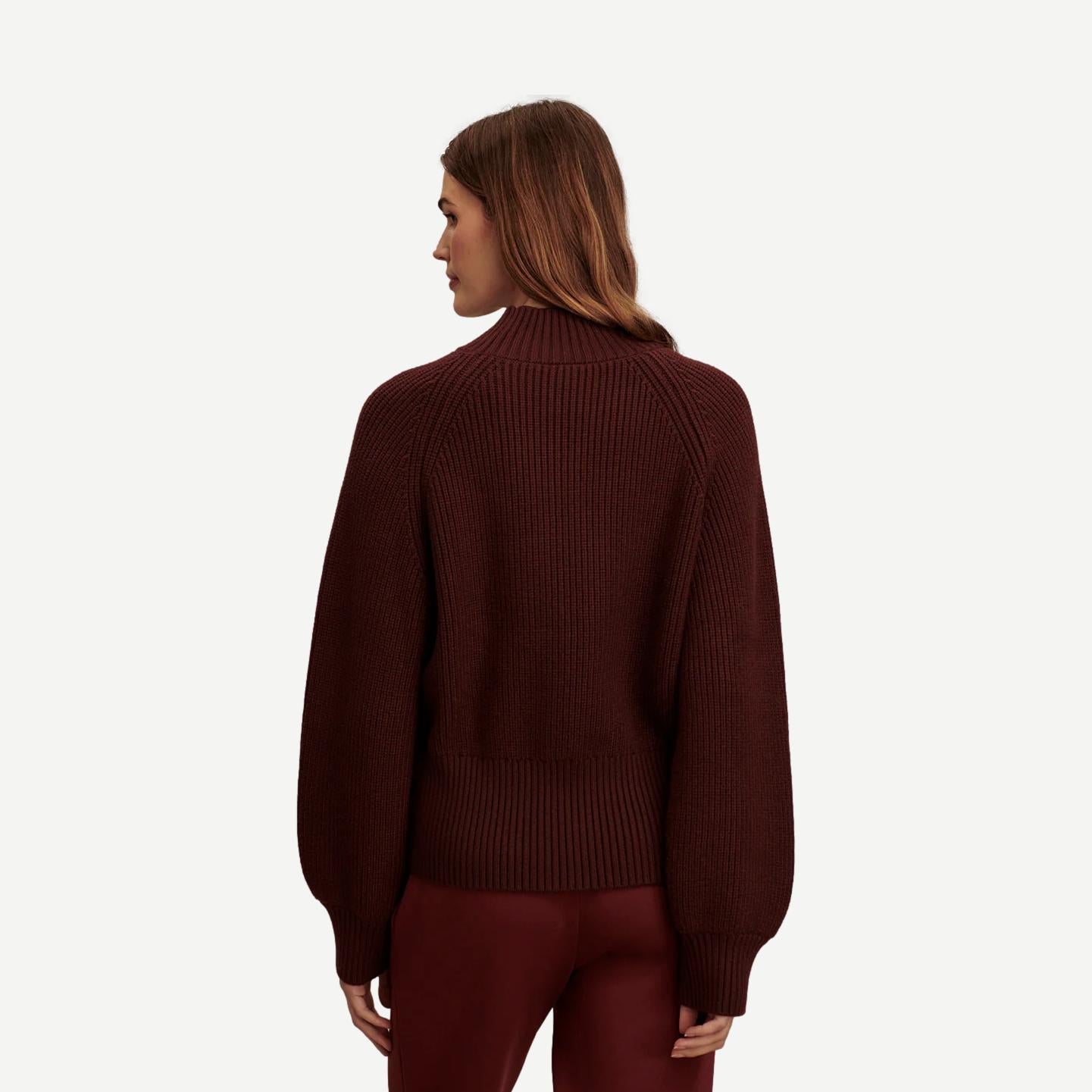 Martina High Neck Rib Knit - Chocolate