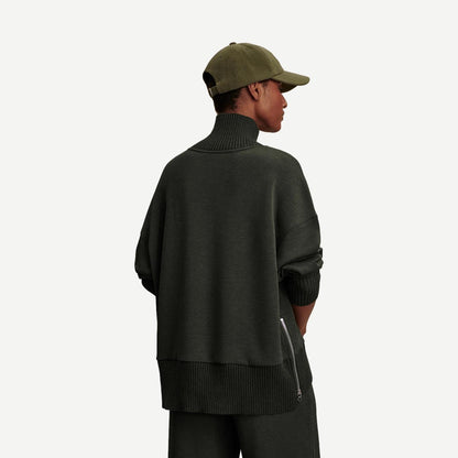 Barker High Neck Sweater - Olive Marl