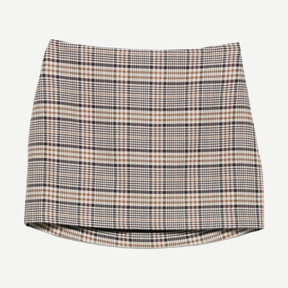 Tierra Skirt - Beige and Navy Checks