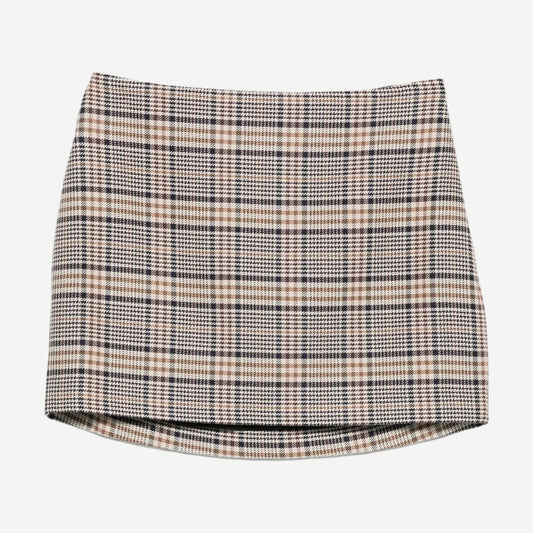 Tierra Skirt - Beige and Navy Checks