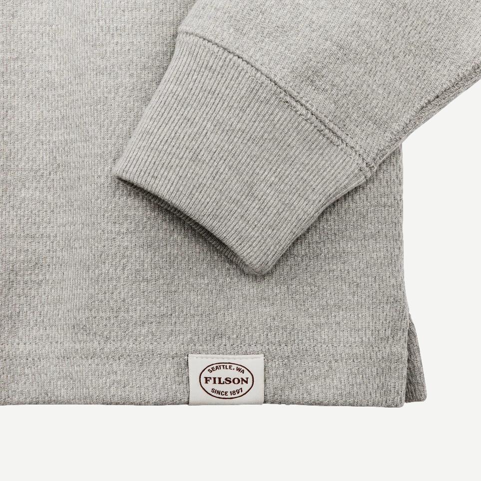 Waffle Knit Thermal Crewneck - Light Heather Grey