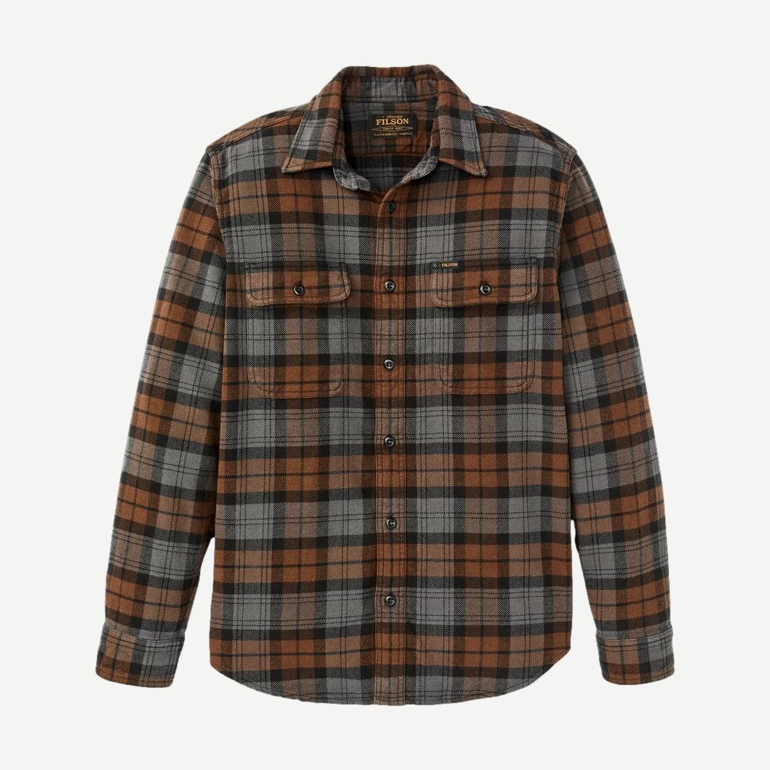 Vintage Flannel Workshirt - Brown/Charcoal Plaid