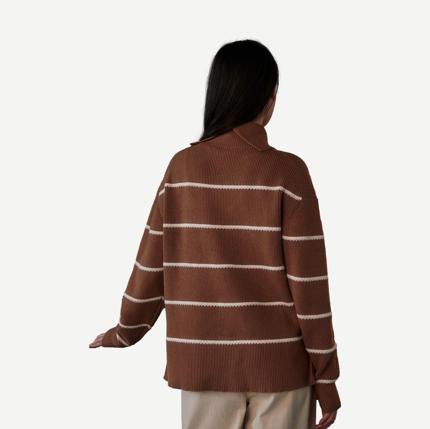 Hamish Stich Knit Sweater - Golden Bronze