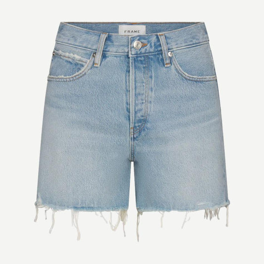 Frame Denim The Everyday Short from Swindle, casual denim shorts with distressed details and a classic five-pocket design.