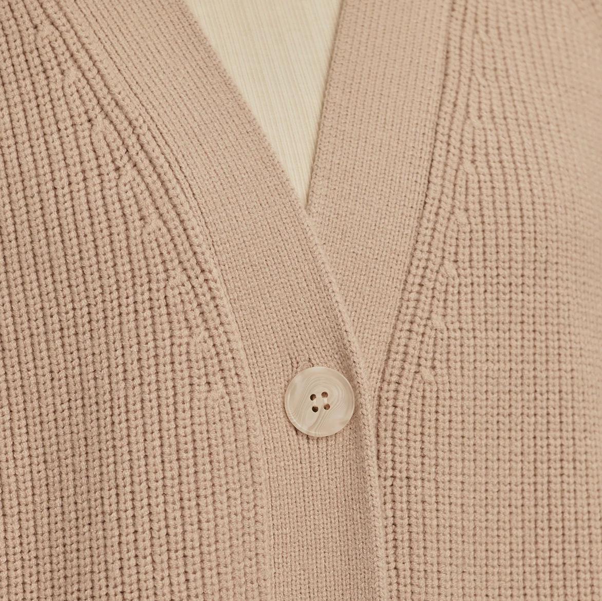 Sitges Button Through Knit - Cement