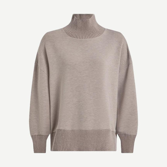 Barker High Neck Sweat - Taupe Marl