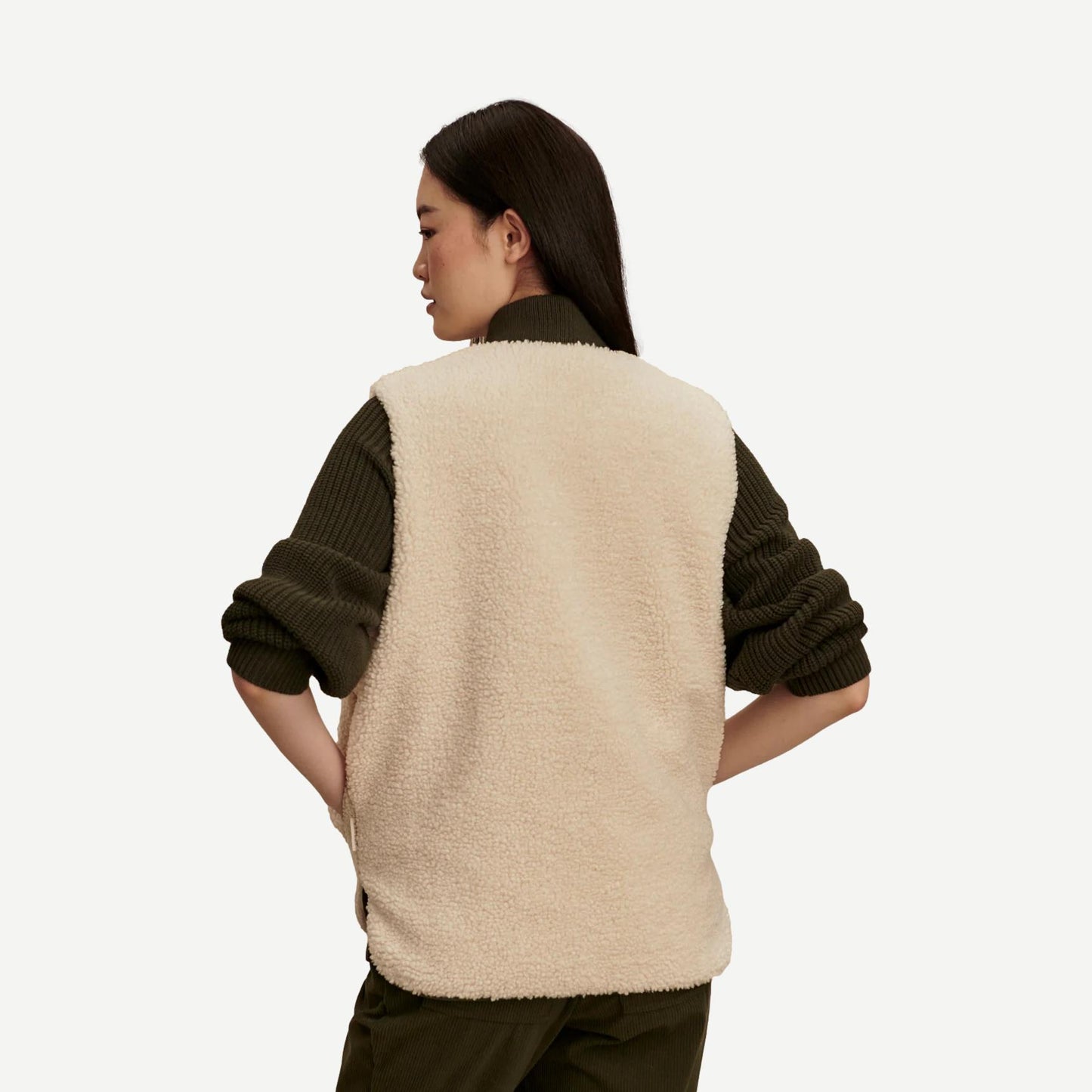 Audrea Reversible Gilet - Sandshell/Forest Night