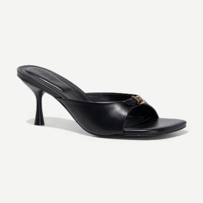 Carey Leather Mule - Black - Galvanic.co