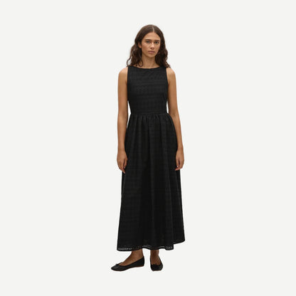 Tuva Midi Dress - Agnes Broderie Anglaise Black - Galvanic.co