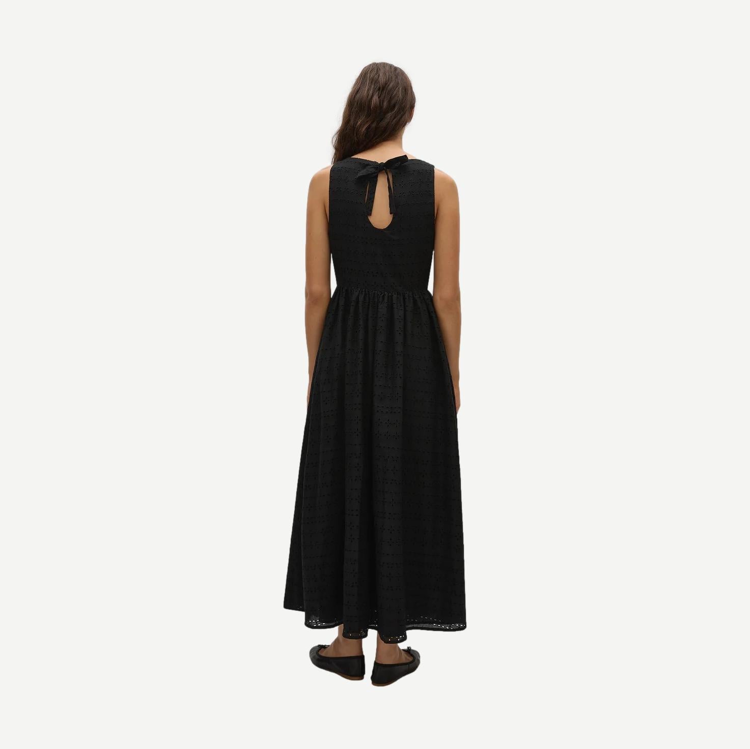 black broderie anglaise midi dress Midi broderie anglaise dress
