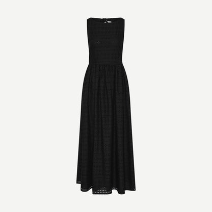 Tuva Midi Dress - Agnes Broderie Anglaise Black - Galvanic.co