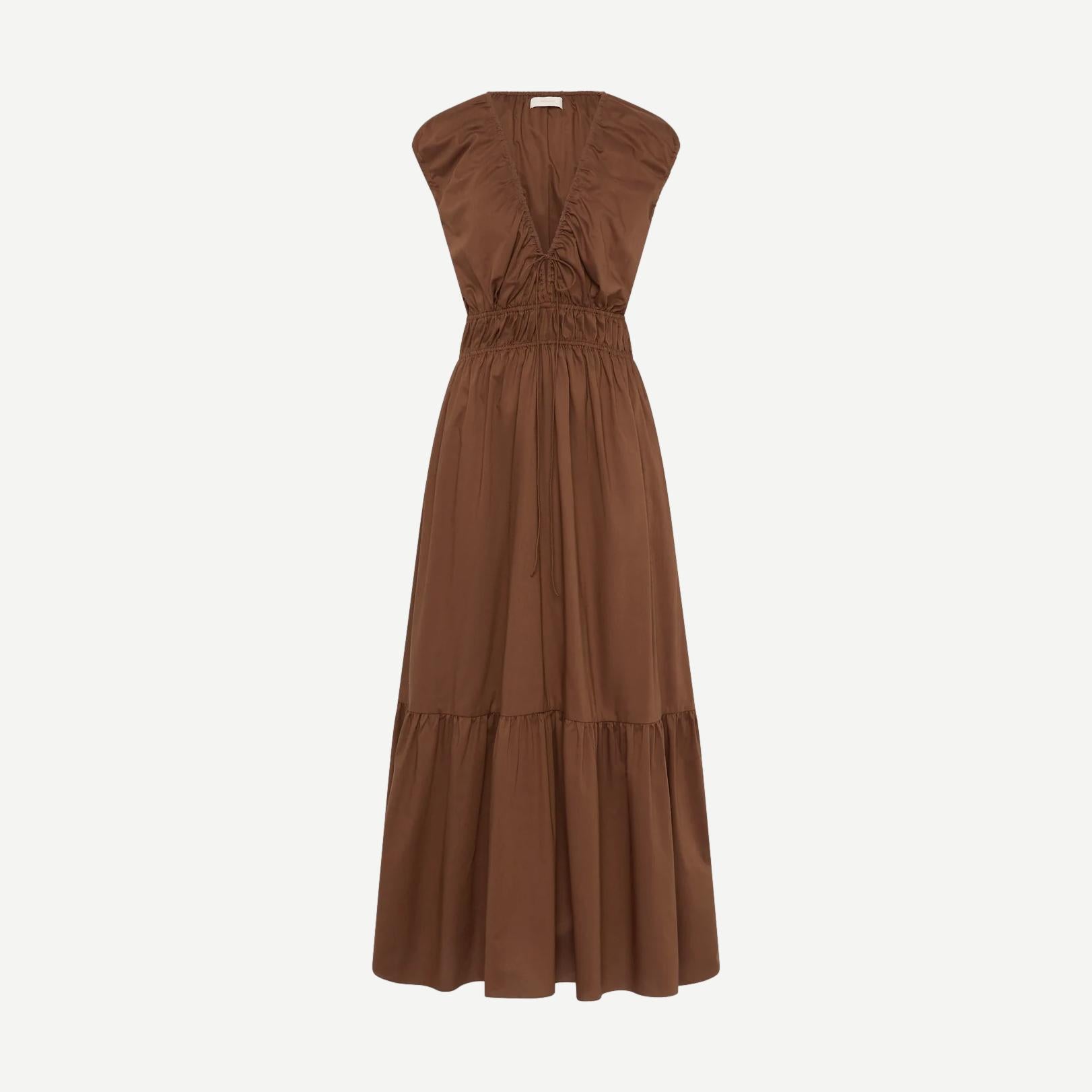 Hedda Maxi Dress - Chestnut Brown - Galvanic.co