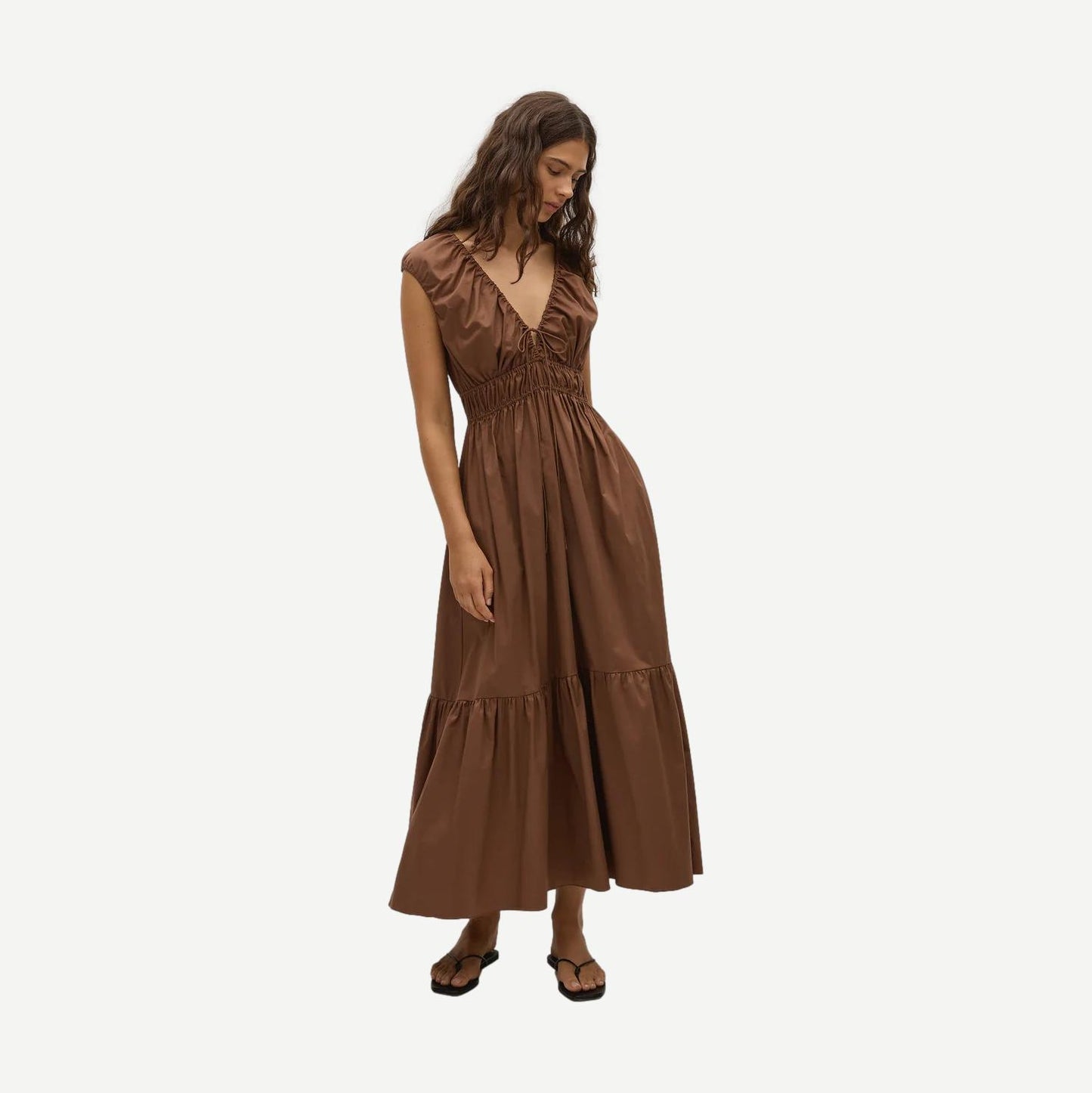 Hedda Maxi Dress - Chestnut Brown - Galvanic.co