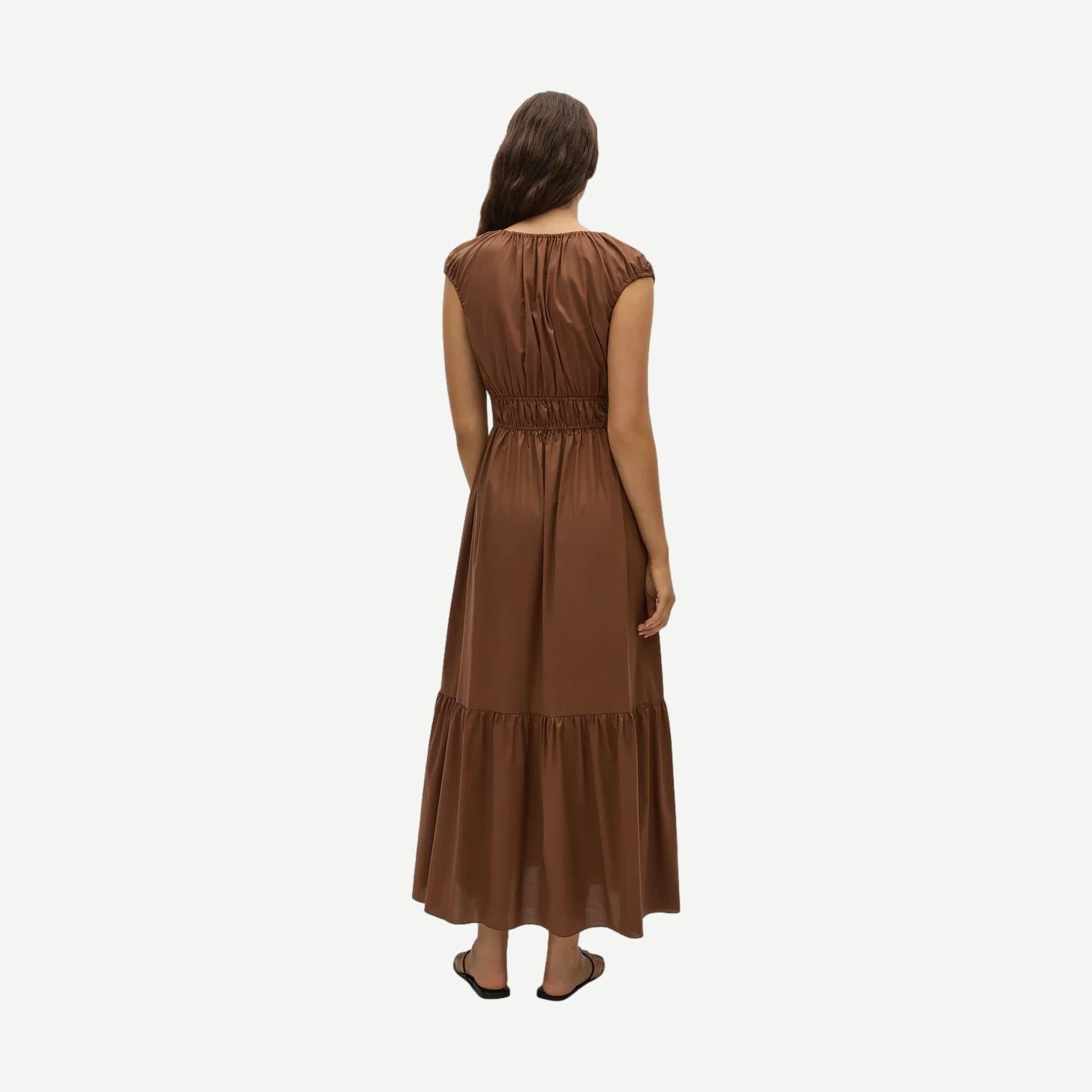 Hedda Maxi Dress - Chestnut Brown - Galvanic.co