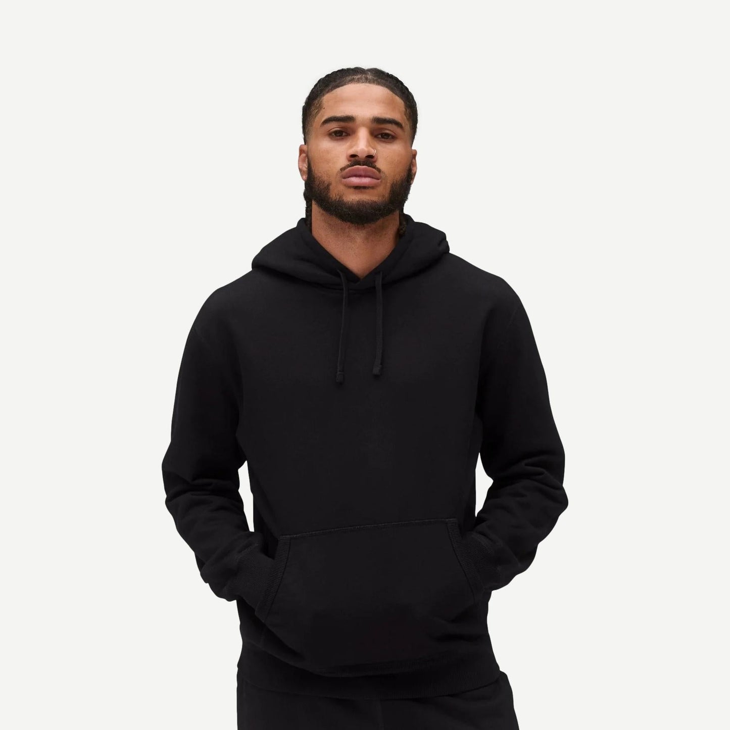 Knit Midweight Terry Standard Hoodie - Black - Galvanic.co