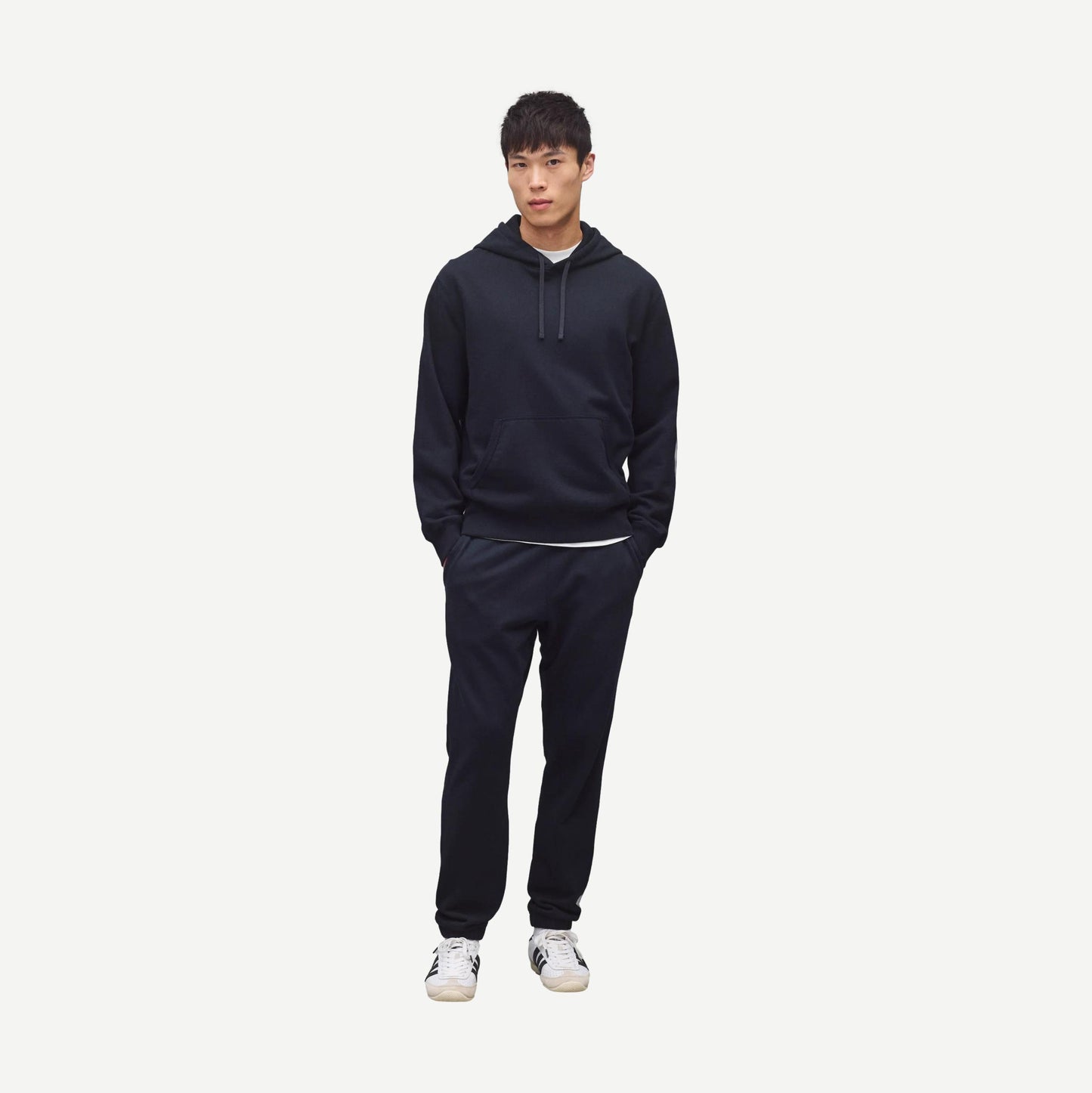 Knit Midweight Terry Standard Hoodie - Navy - Galvanic.co