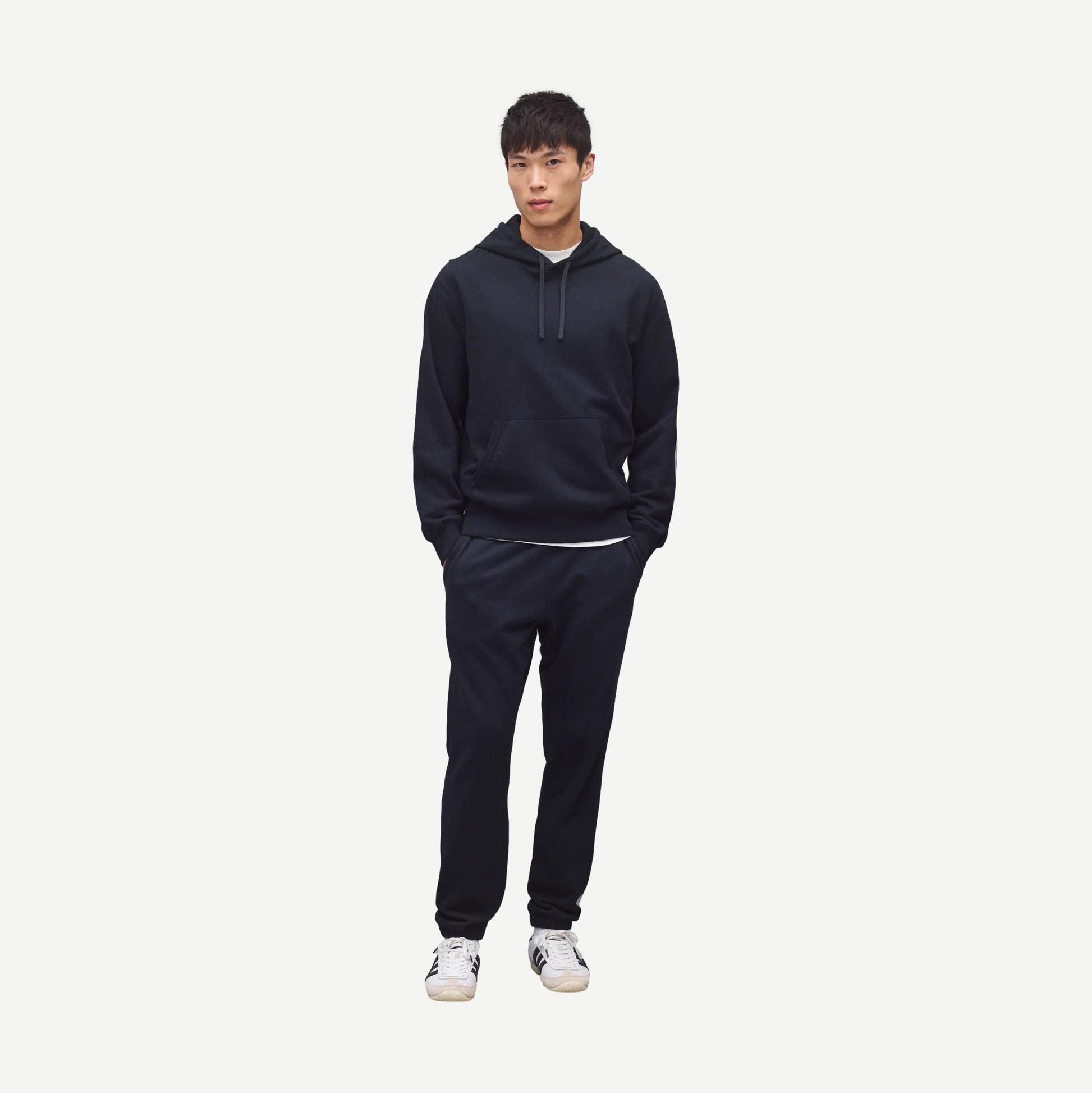 Knit Midweight Terry Standard Hoodie - Navy - Galvanic.co