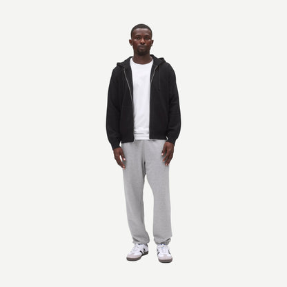 Knit Midweight Terry Standard Zip Hoodie - Black - Galvanic.co