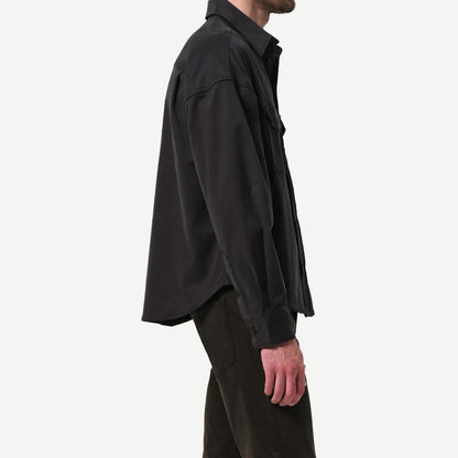Shigoto Shirt in Cashmere Touch - Grey Green - Galvanic.co
