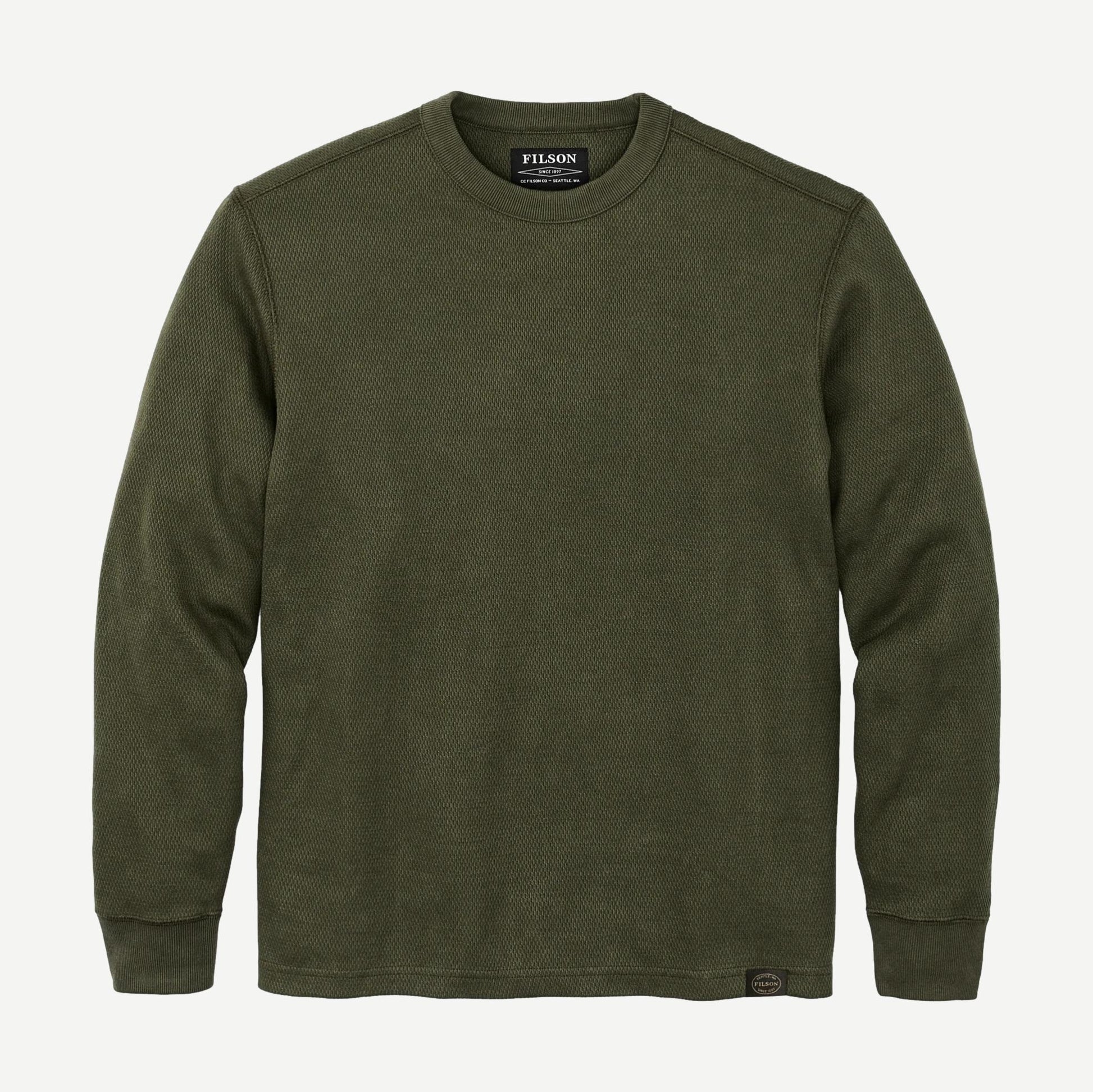 Waffle Knit Thermal Crewneck - Mossyrock - Galvanic.co
