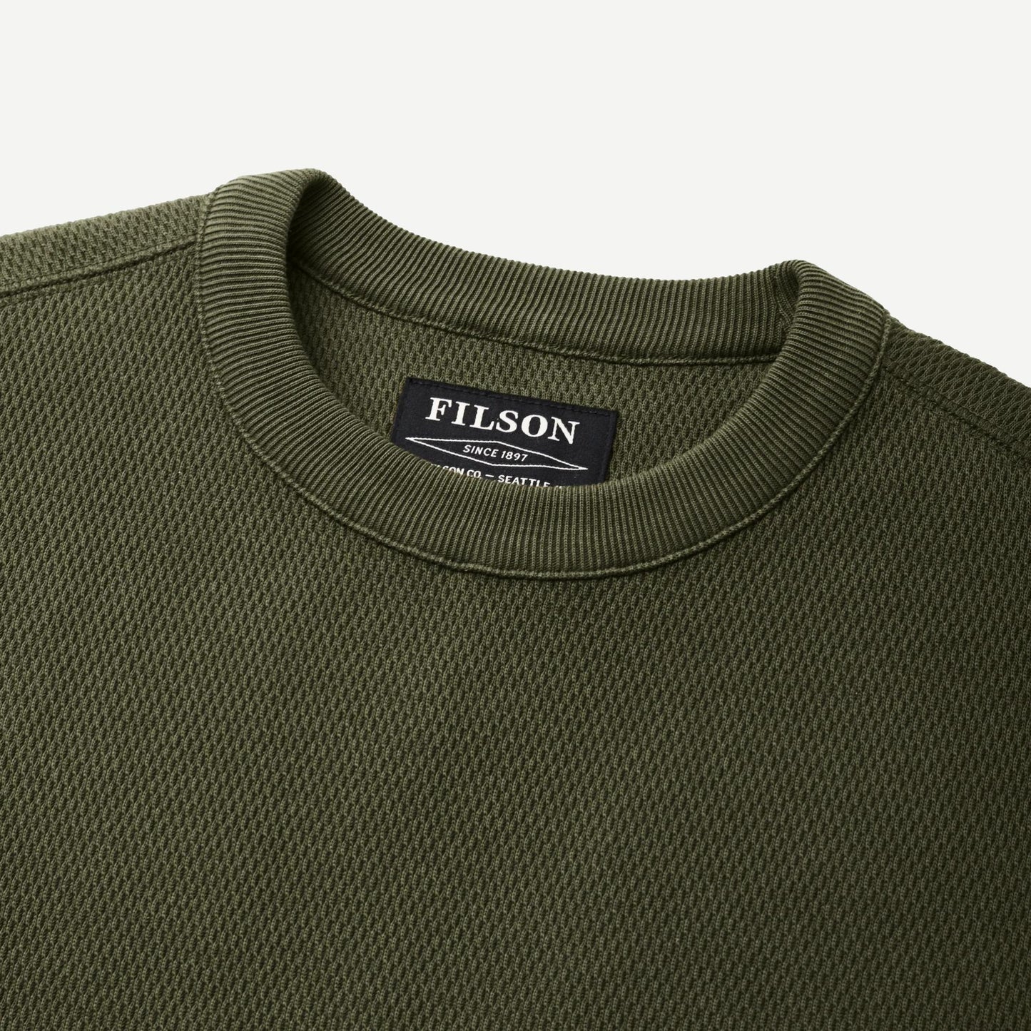 Waffle Knit Thermal Crewneck - Mossyrock - Galvanic.co