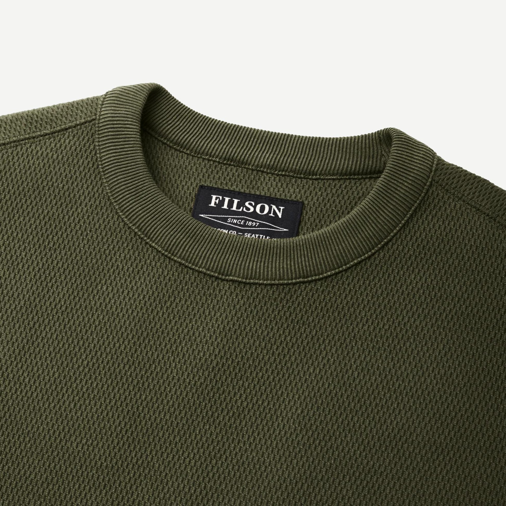 Waffle Knit Thermal Crewneck - Mossyrock - Galvanic.co
