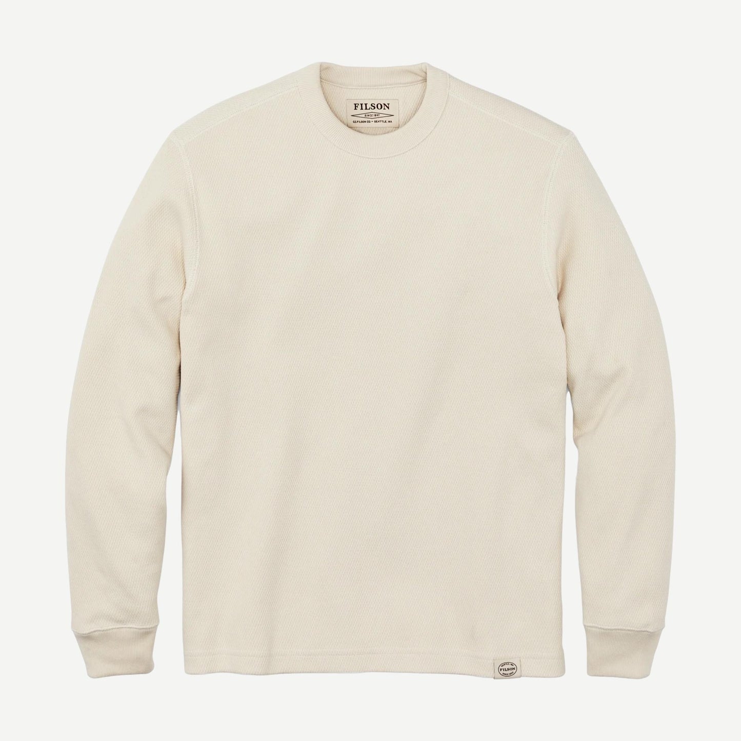 Waffle Knit Thermal Crewneck - Sand - Galvanic.co