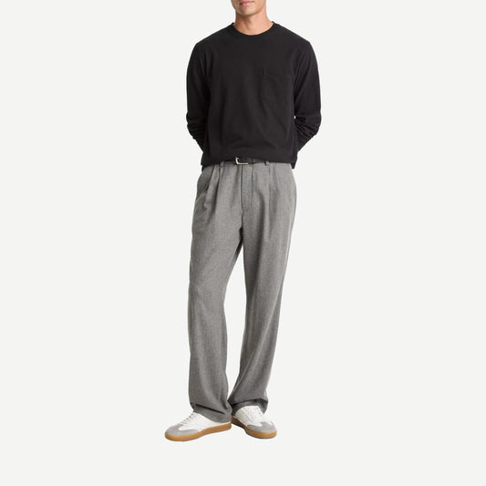 Sueded Jersey Pocket Crewneck - Black - Galvanic.co