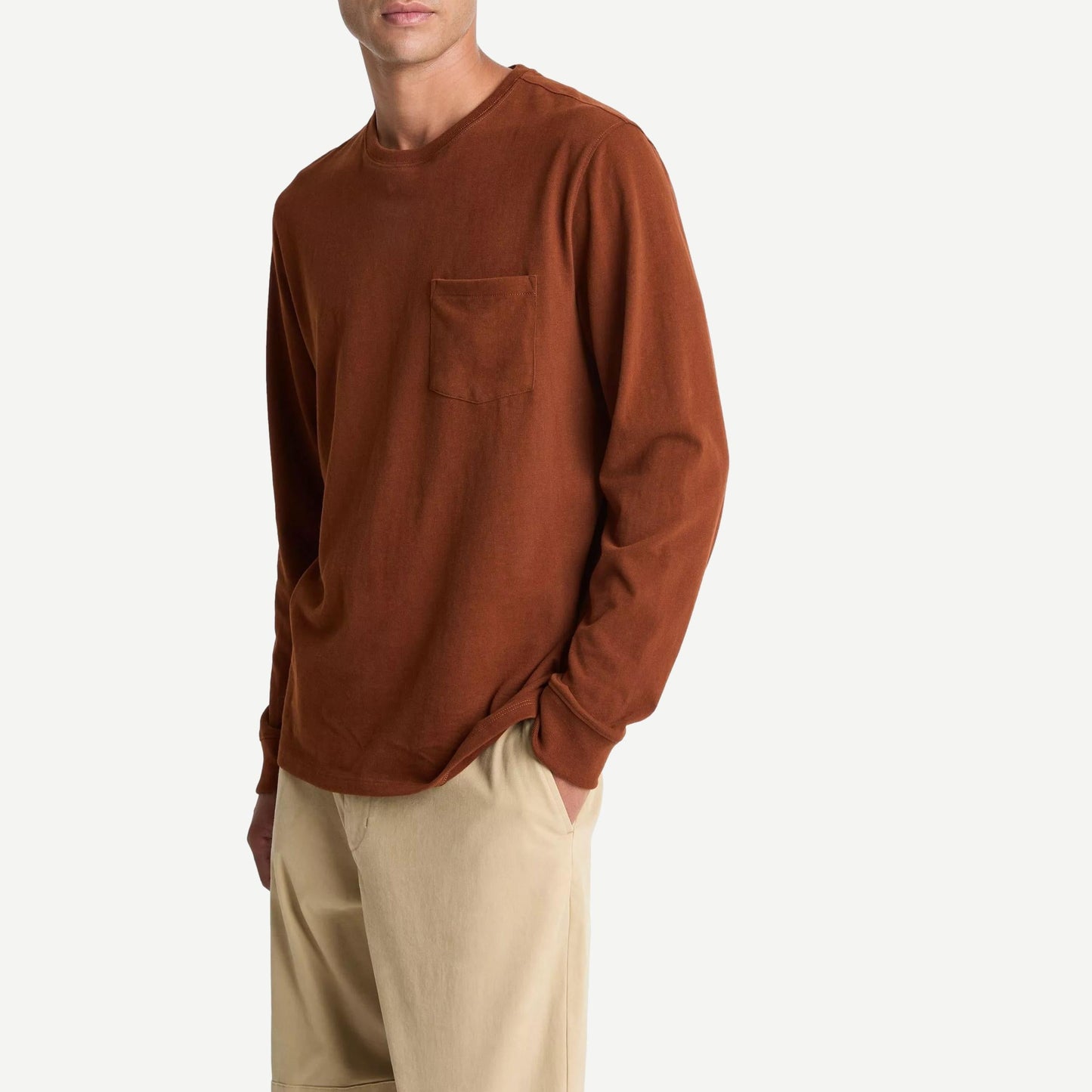 Sueded Jersey Pocket Crewneck - Copperhead - Galvanic.co