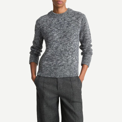 Marled Crew Neck Sweater - Medium Heather Grey - Galvanic.co