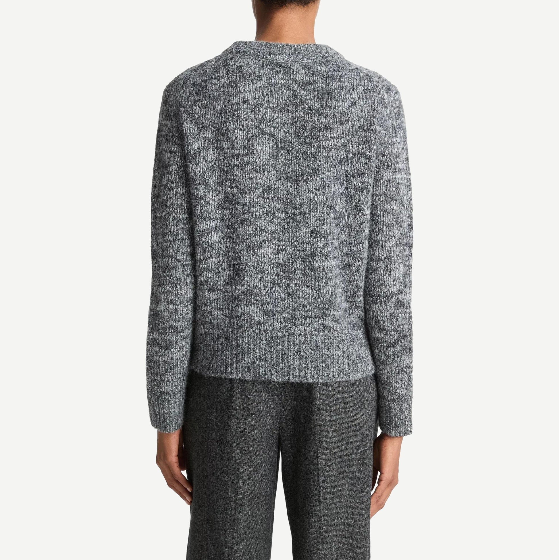 Marled Crew Neck Sweater - Medium Heather Grey - Galvanic.co