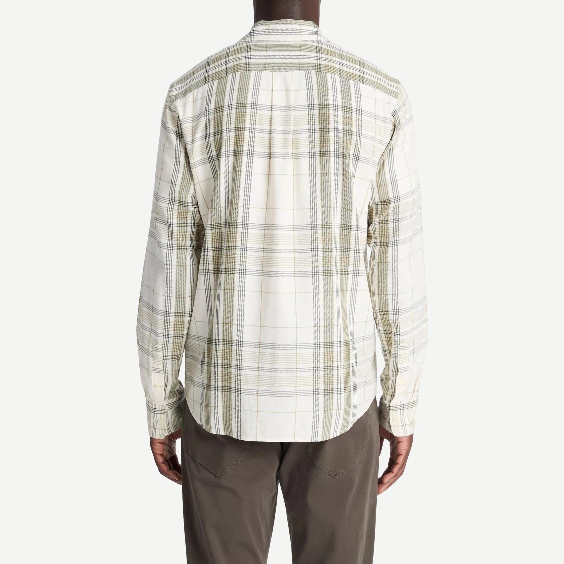 Dunluce Plaid L/S Shirt - Blanco/Driver Green - Galvanic.co