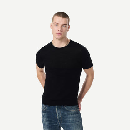 Aulton Knit SS Tee - Black - Galvanic.co