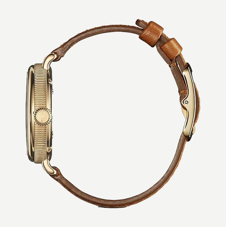 Birdy Moon Phase 34mm Tan Leather - White