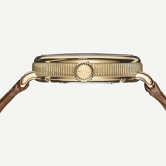 Birdy Moon Phase 34mm Tan Leather - White