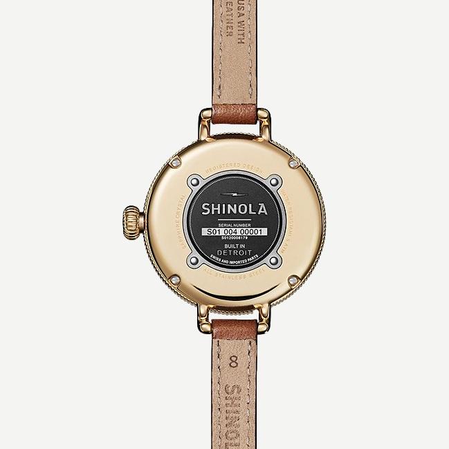 Birdy Moon Phase 34mm Tan Leather - White