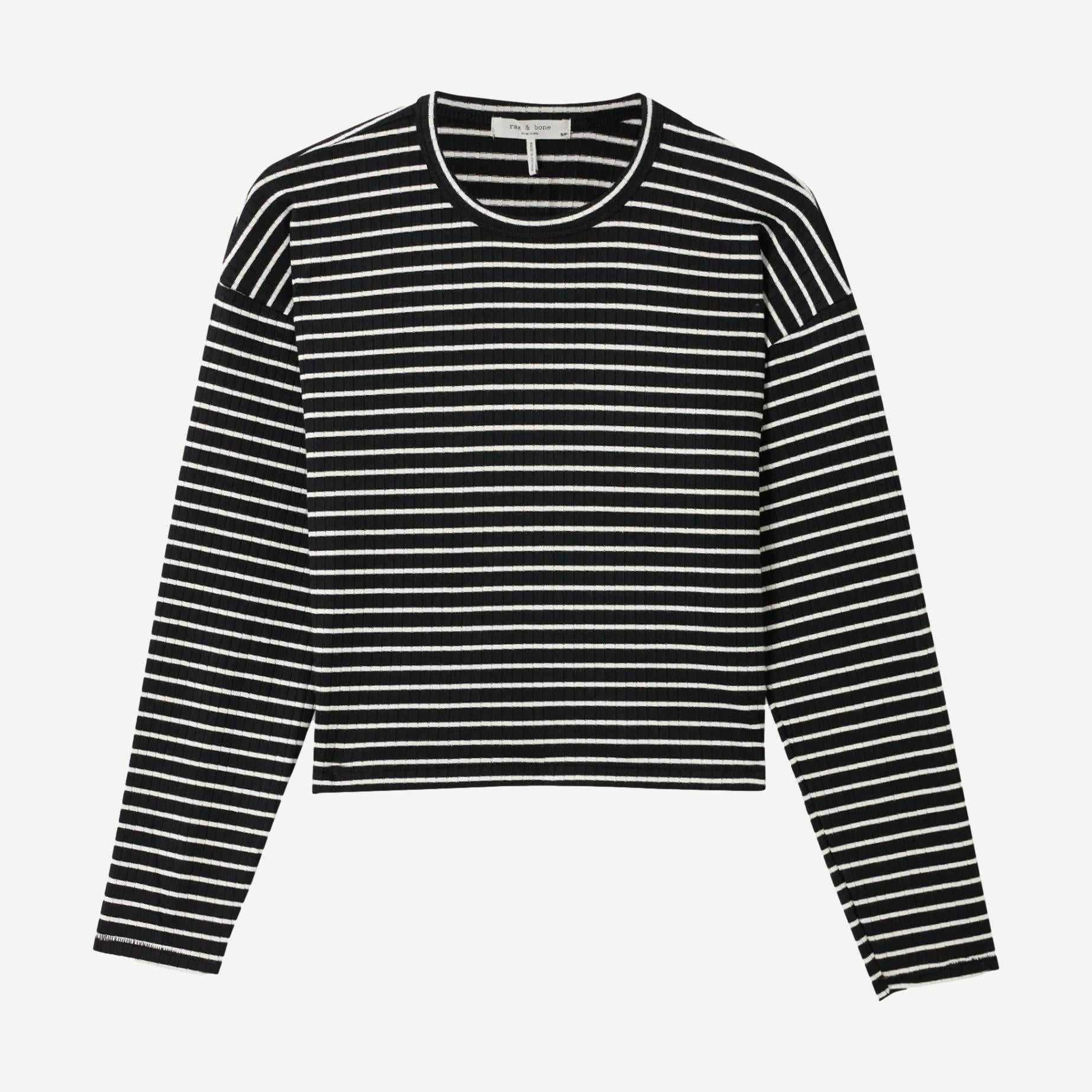 The Knit Stripe Crewneck Pullover - Black MT - Galvanic.co