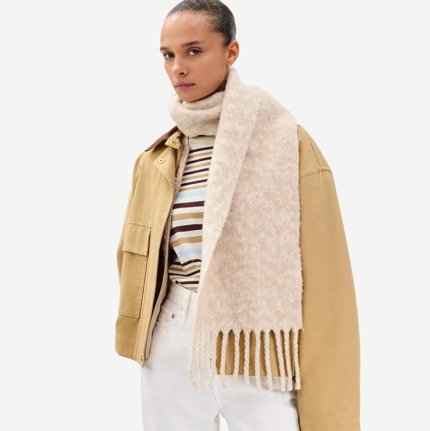 Nora Scarf Twisty - Ecru Melange - Galvanic.co