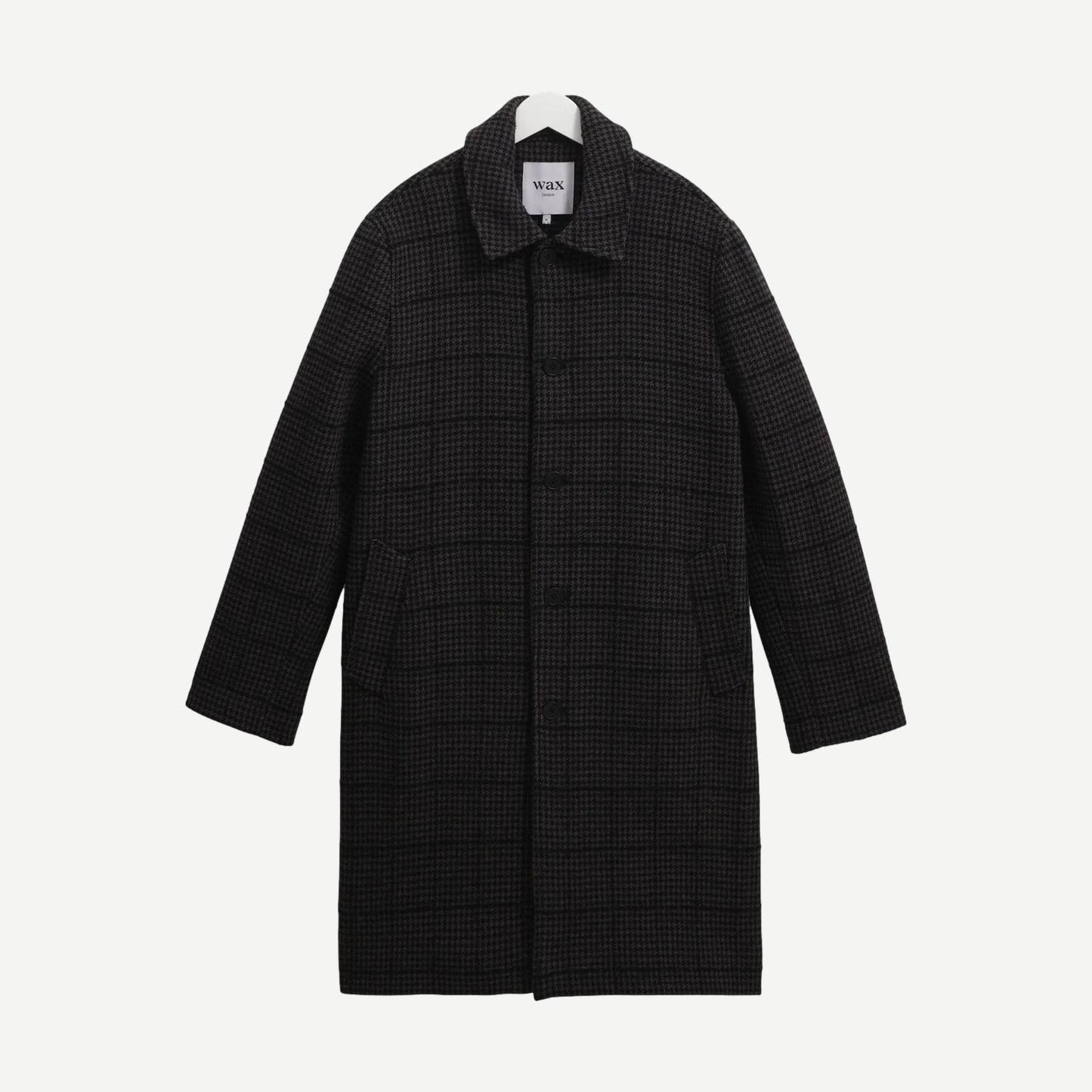 Stan Coat - Navy / Grey Puppytooth Check - Galvanic.co