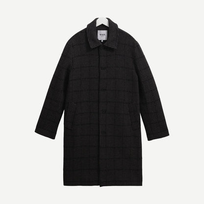 Stan Coat - Navy / Grey Puppytooth Check - Galvanic.co