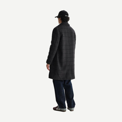 Stan Coat - Navy / Grey Puppytooth Check - Galvanic.co