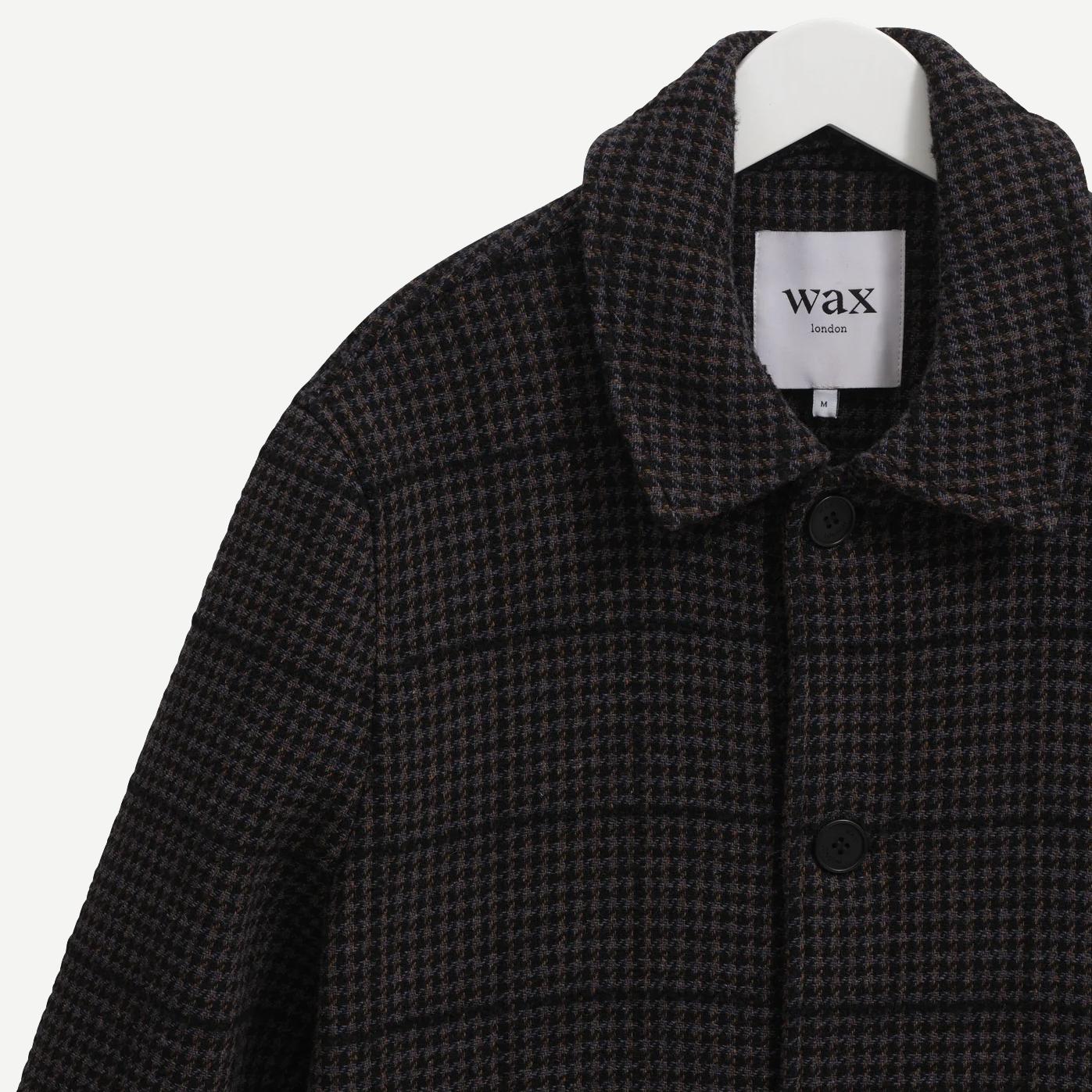 Stan Coat - Navy / Grey Puppytooth Check - Galvanic.co