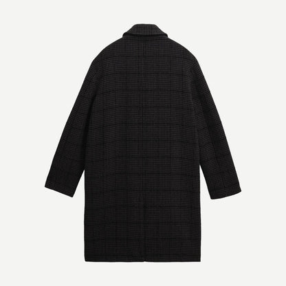Stan Coat - Navy / Grey Puppytooth Check - Galvanic.co