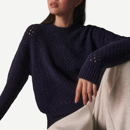 Grady Boucle Knit Sweater - Evening Blue - Galvanic.co