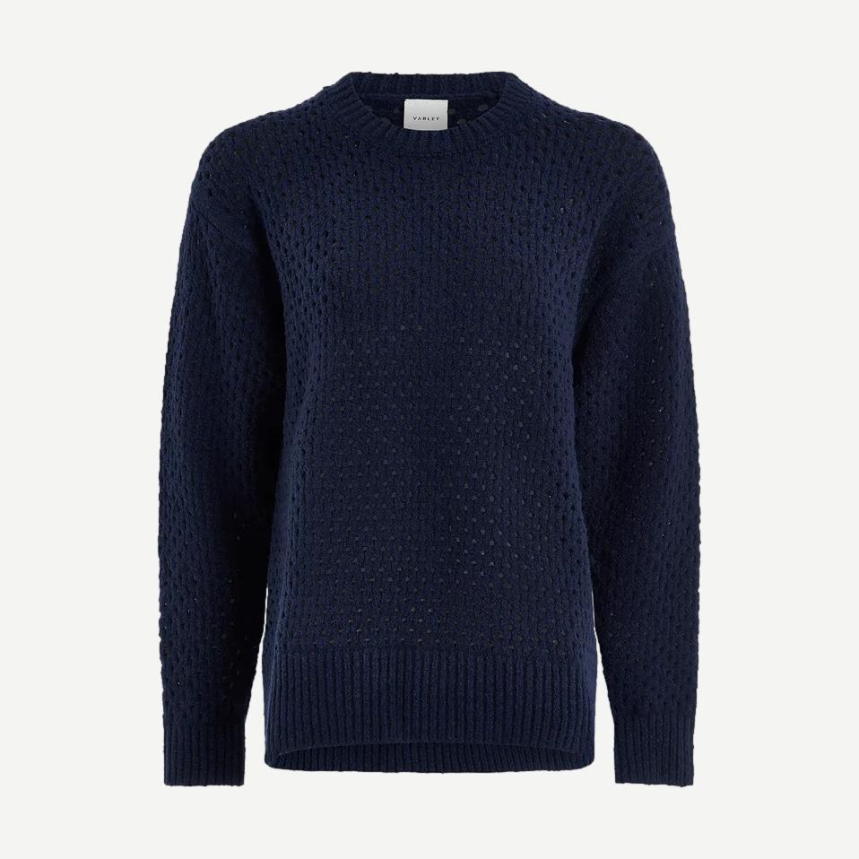 Grady Boucle Knit Sweater - Evening Blue - Galvanic.co