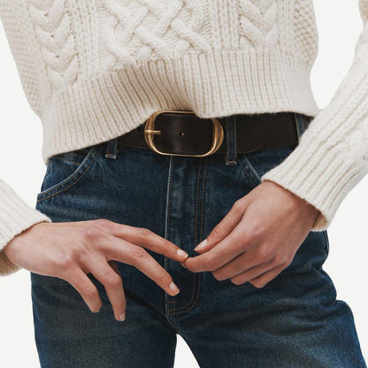 Nili Belt - Dark Brown w/ Antique Brass - Galvanic.co