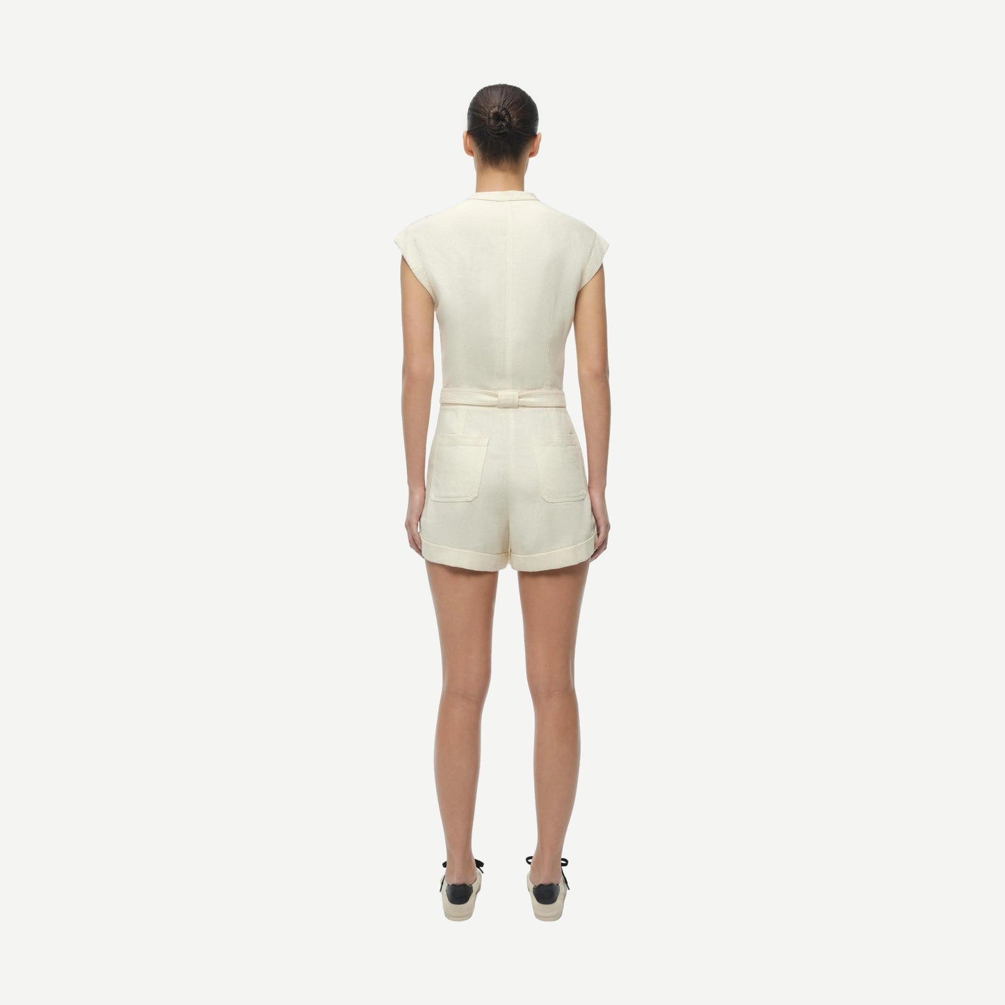 Tinka Belted Romper - Ecru