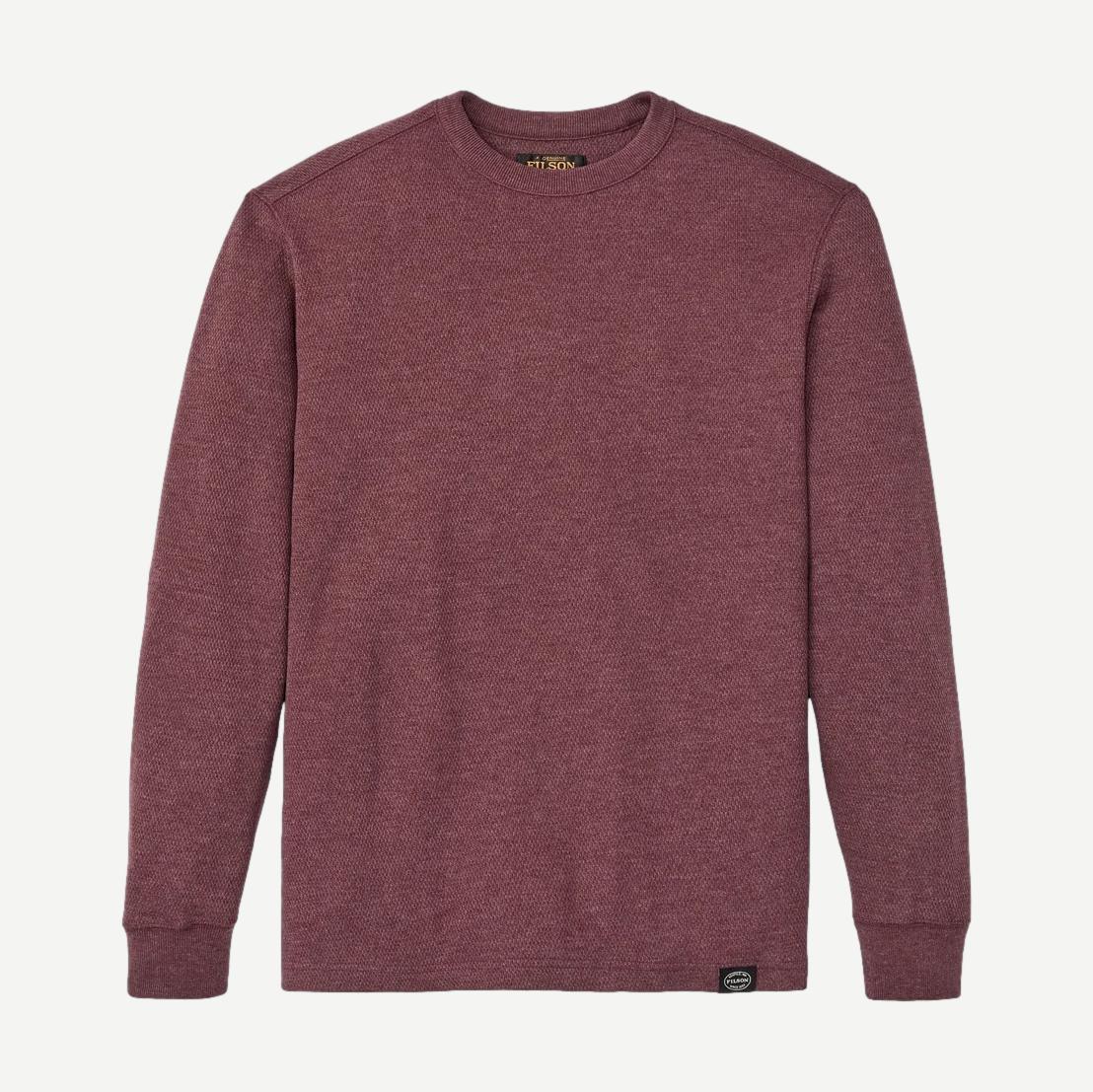 Waffle Knit Thermal Crewneck - Dark Port Heather
